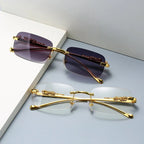LEOPARDVIEW – Stylish Rimless Sunglasses with UV400 Protection
