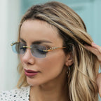 LEOPARDVIEW – Stylish Rimless Sunglasses with UV400 Protection