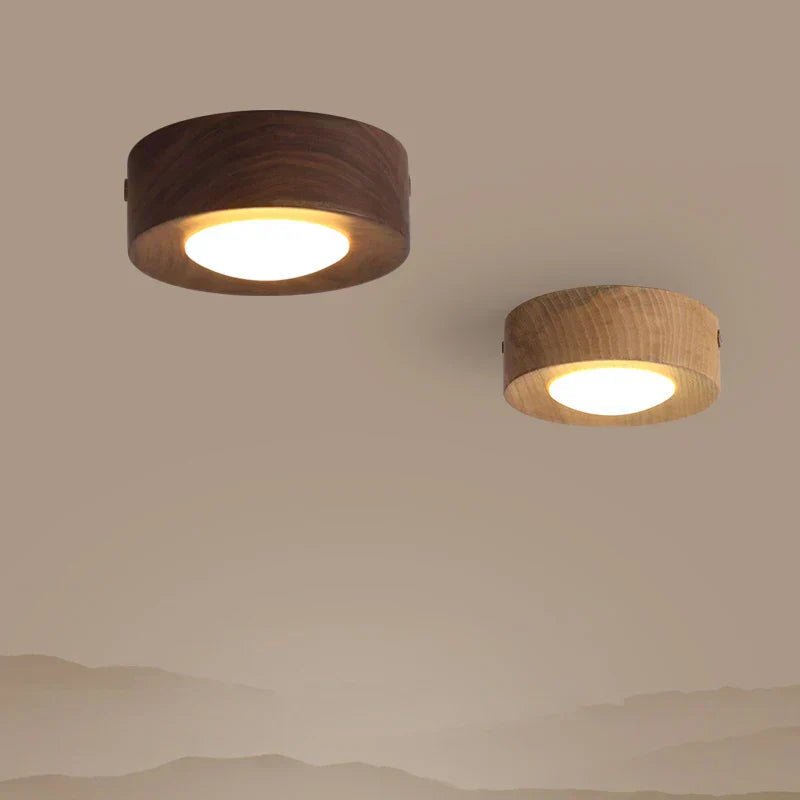 LignaShine Wooden Flush Mount Ceiling Light