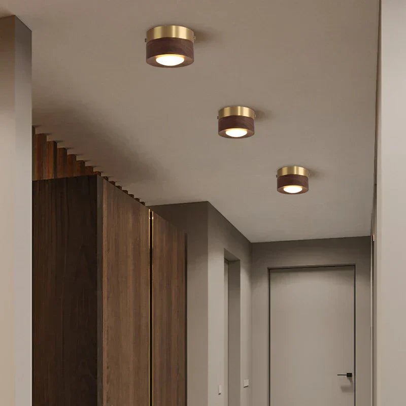 LignaShine Wooden Flush Mount Ceiling Light