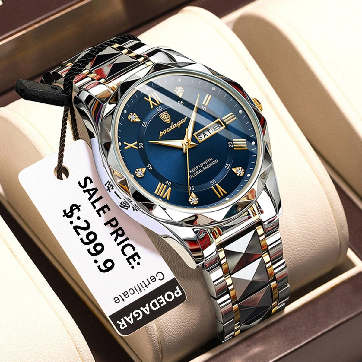 Luxurious Waterproof Men's Watch – Stylish Stainless Steel Timepiece with Accurate Quartz Movement