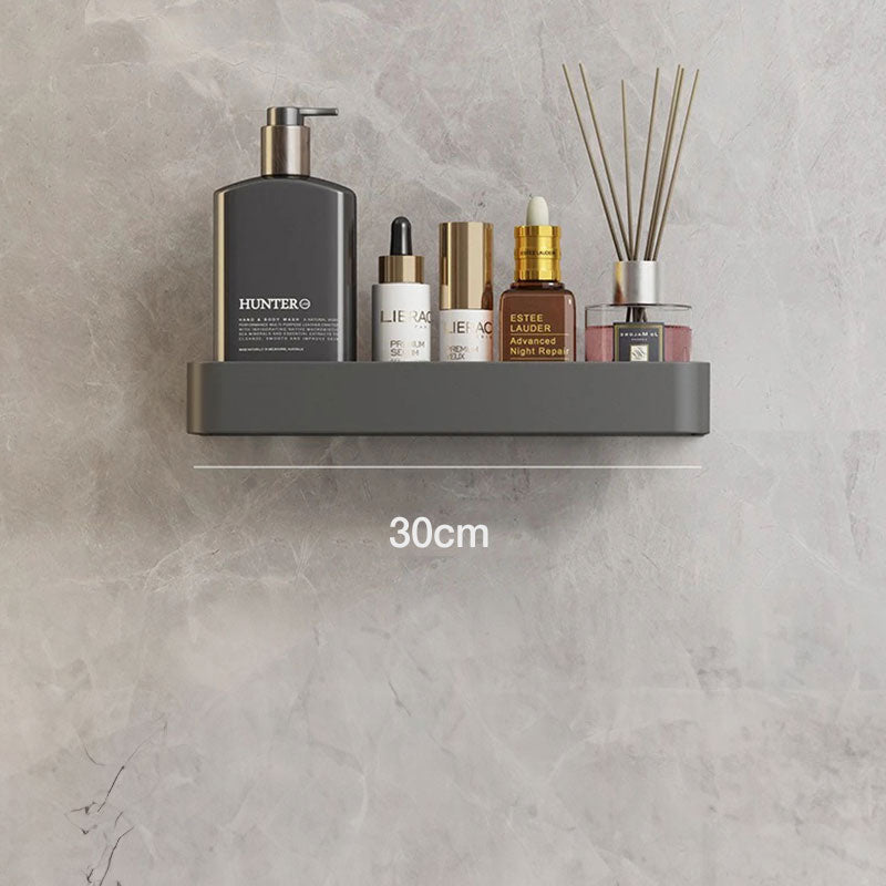 Contemporary, elegant bathroom shelves in gray