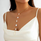 Long Pearl Drop Tassel Necklace