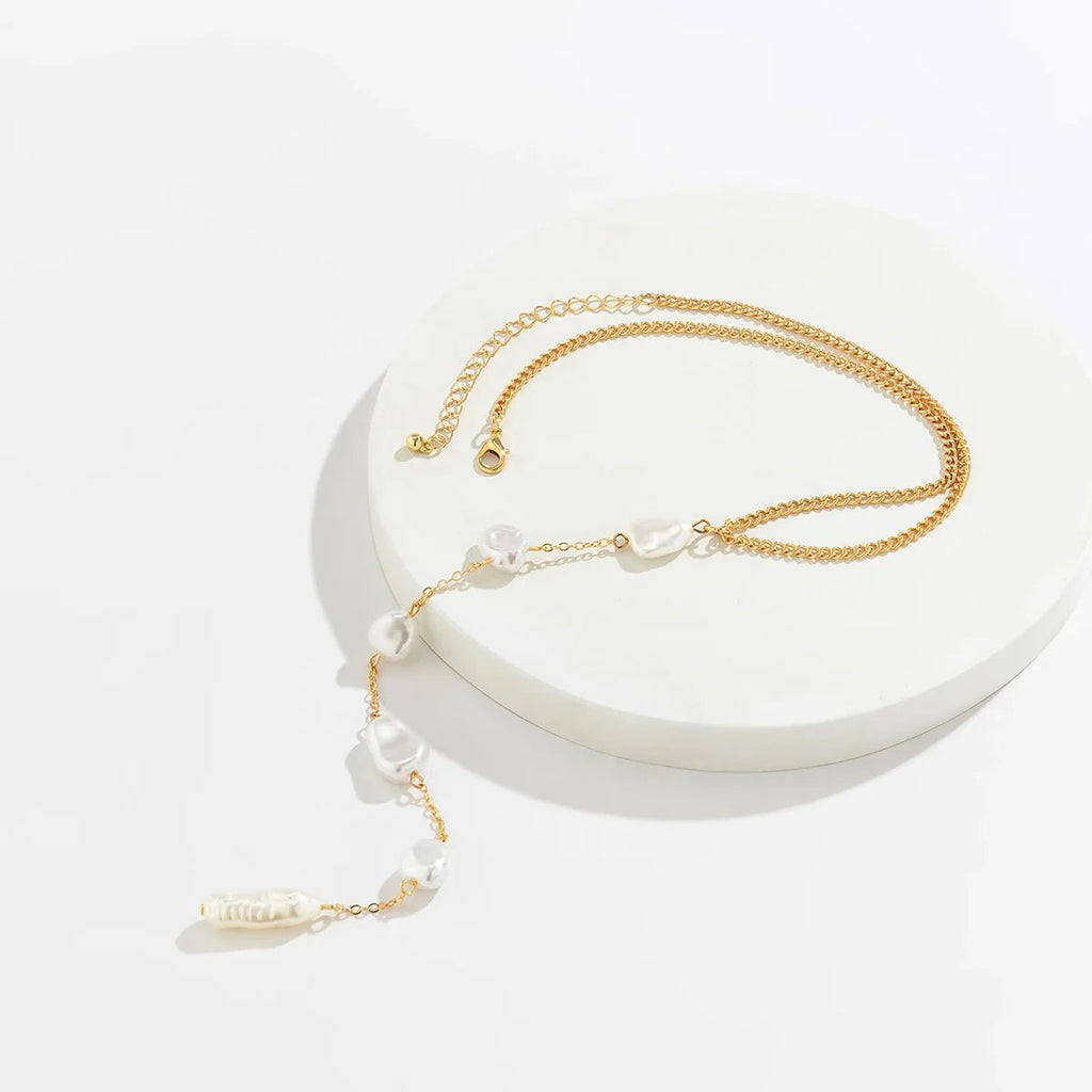 Long Pearl Drop Tassel Necklace