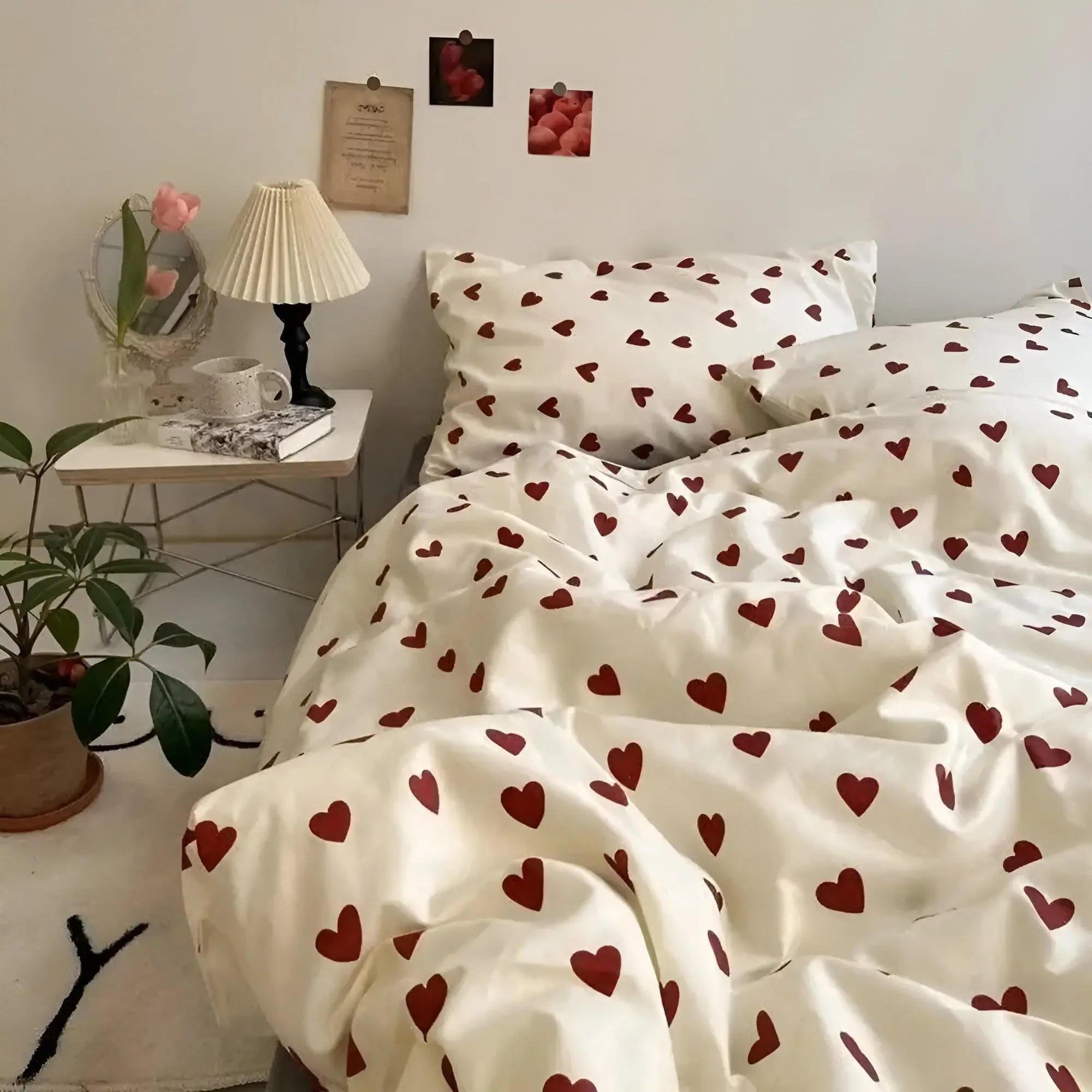 LoveLuxe Heart Motif Quilt Cover Set