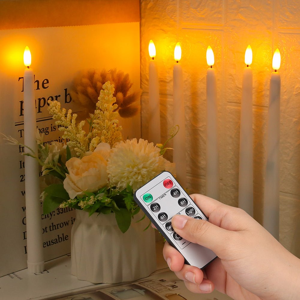 FLAMORA – LED Taper Candles with Remote & Timer