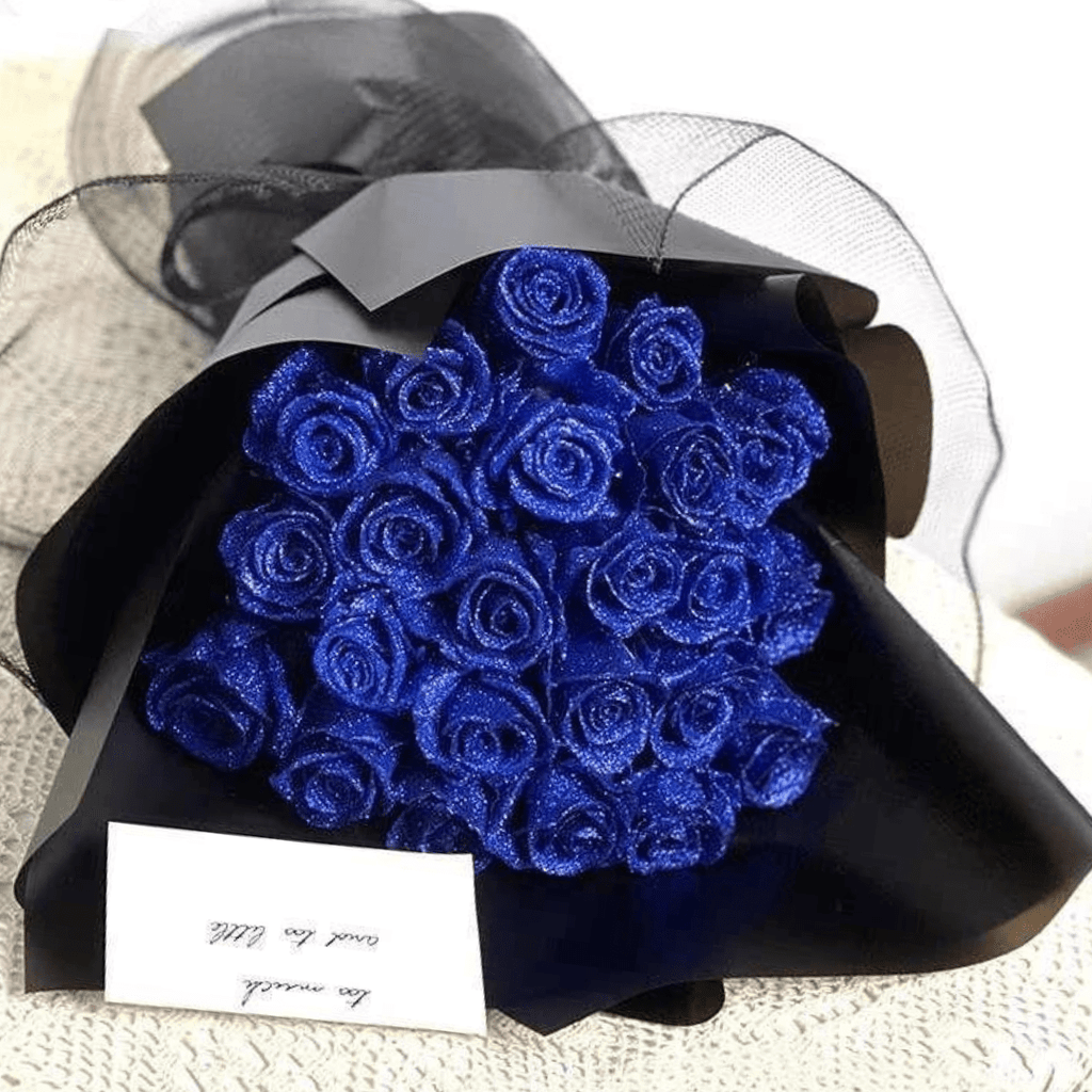Fleurion Forever Bloom Rose | Real preserved glitter rose for romantic gifts and home decoration