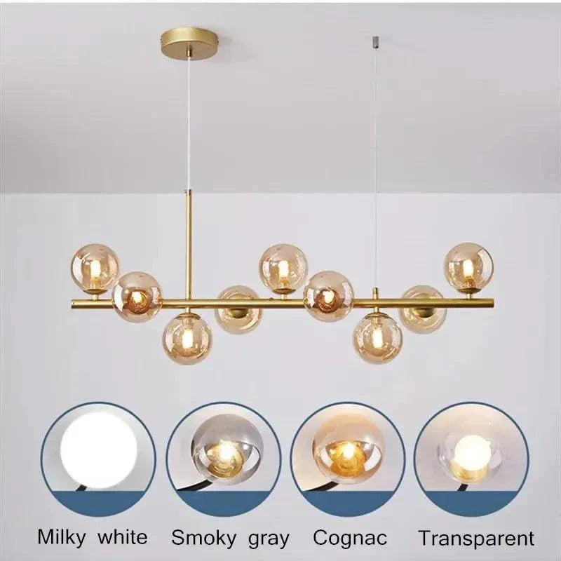 Modern elegance - Long chandeliers - Ambient lighting - Sophisticated design