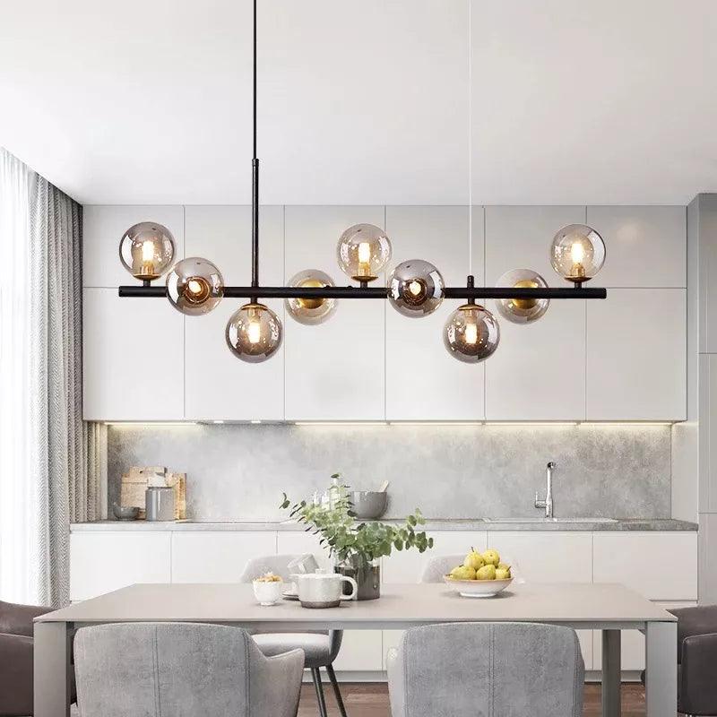 Modern elegance - Long chandeliers - Ambient lighting - Sophisticated design