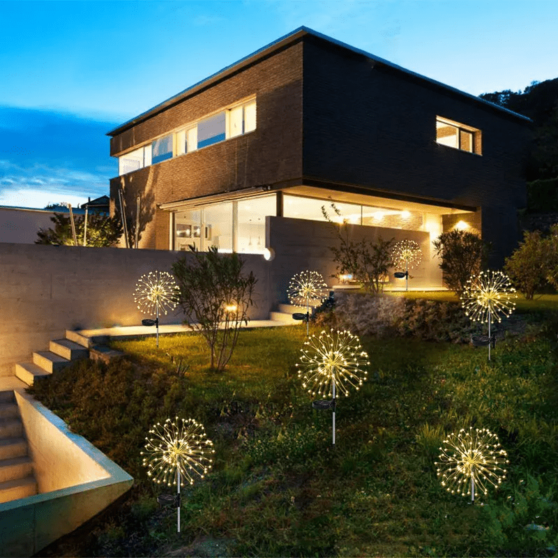 Elegant LED firework lights for outdoor areas, IP65, solar-powered lighting