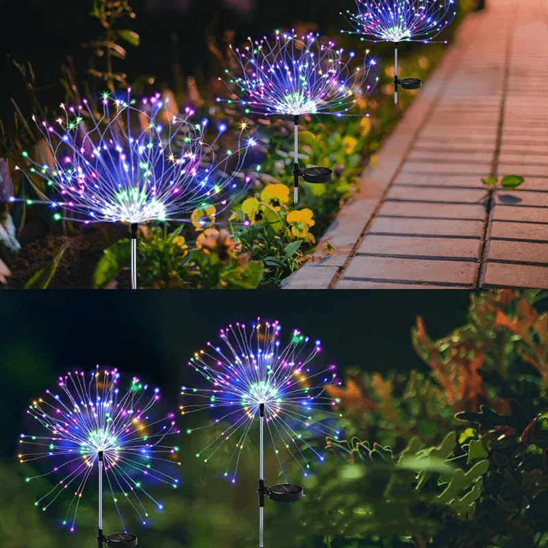 Elegant LED firework lights for outdoor areas, IP65, solar-powered lighting