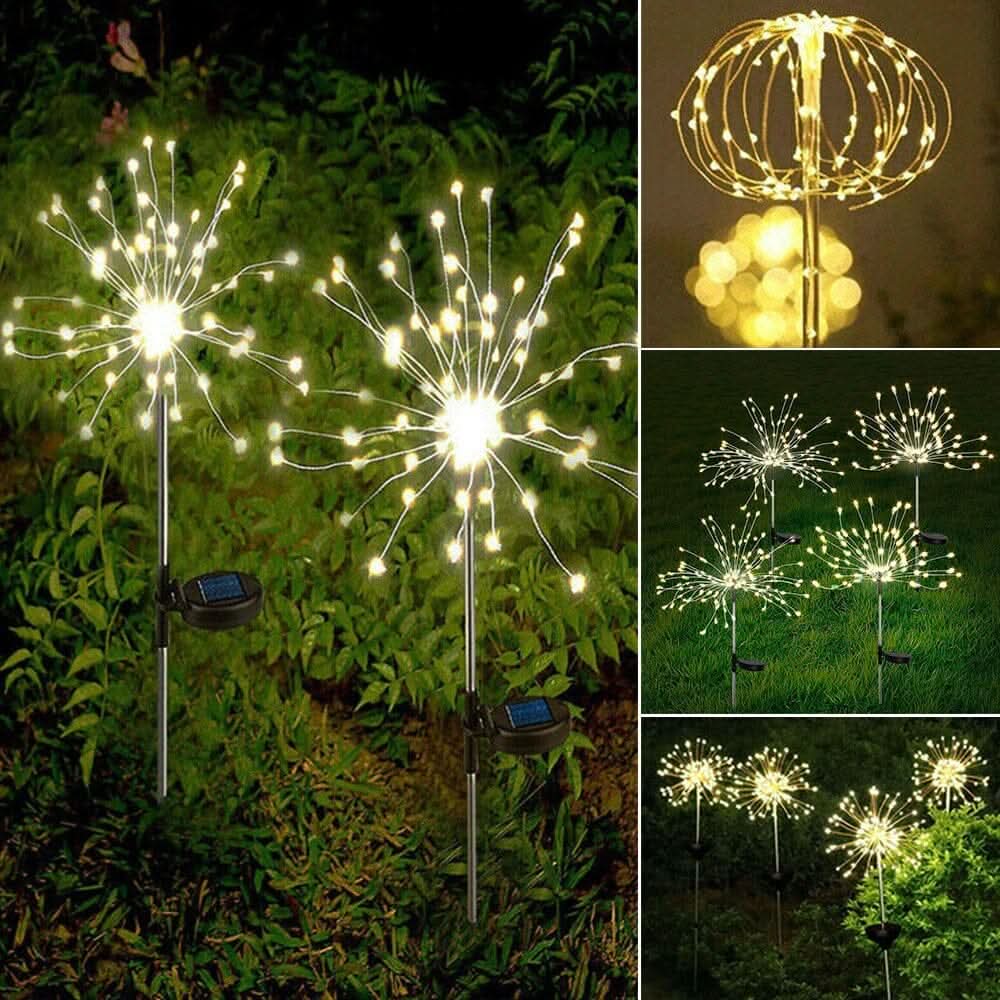 Elegant LED firework lights for outdoor areas, IP65, solar-powered lighting
