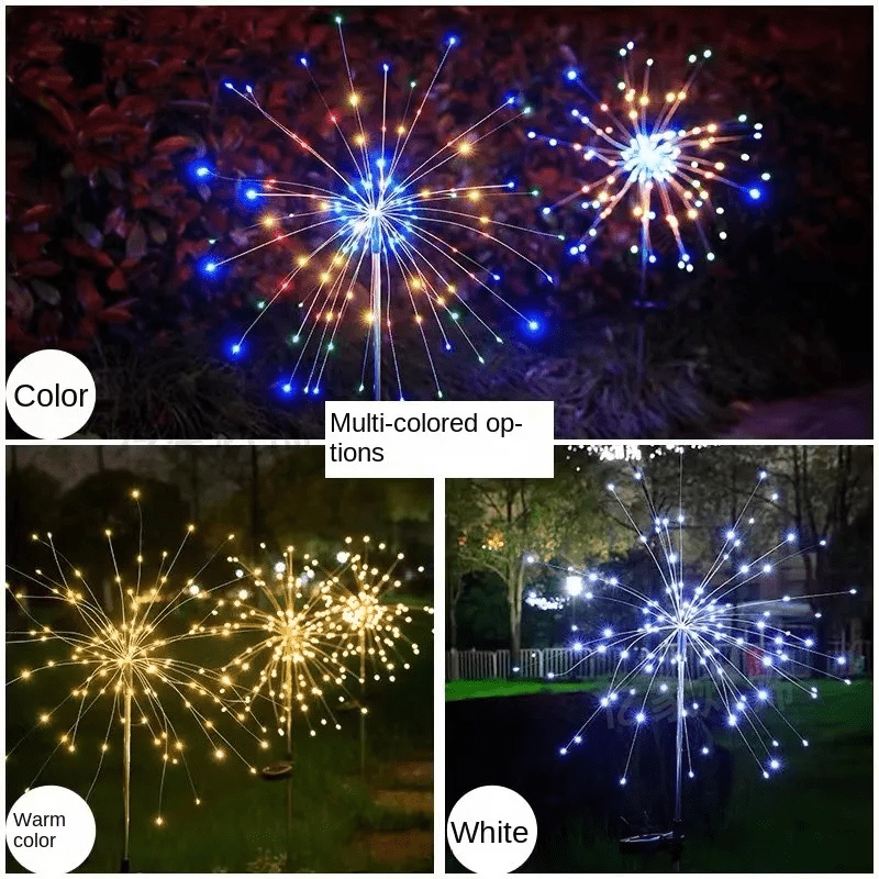 Elegant LED firework lights for outdoor areas, IP65, solar-powered lighting