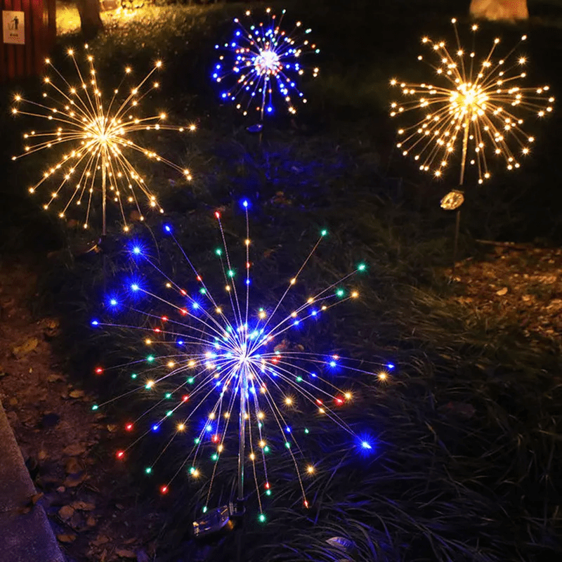 Elegant LED firework lights for outdoor areas, IP65, solar-powered lighting