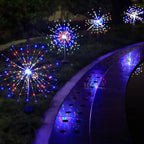 Elegant LED firework lights for outdoor areas, IP65, solar-powered lighting