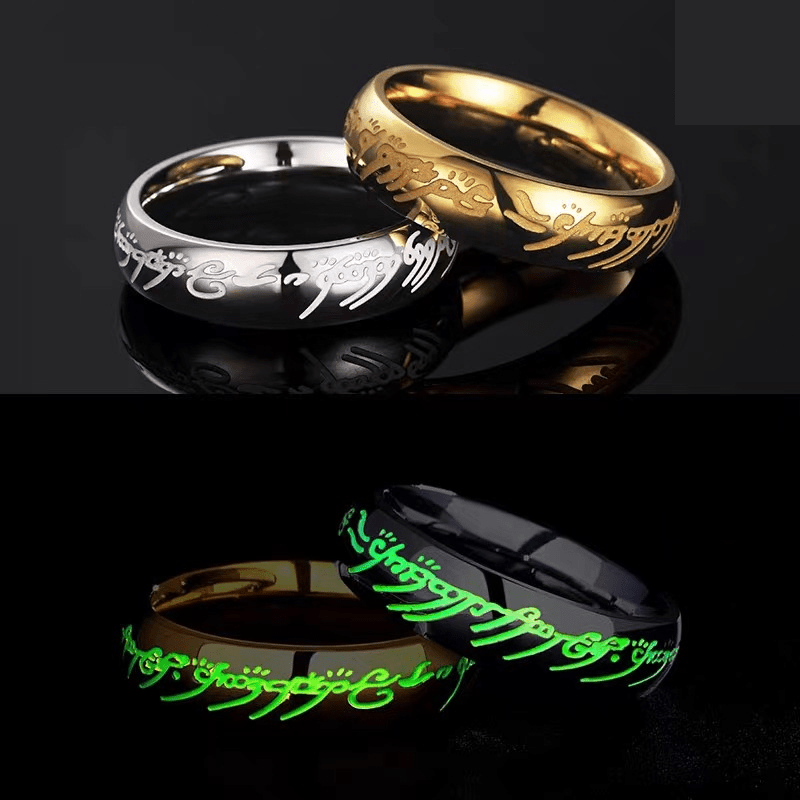 Luminous Engraved Ring – Glow-in-the-Dark Jewelry for Positivity & Happiness