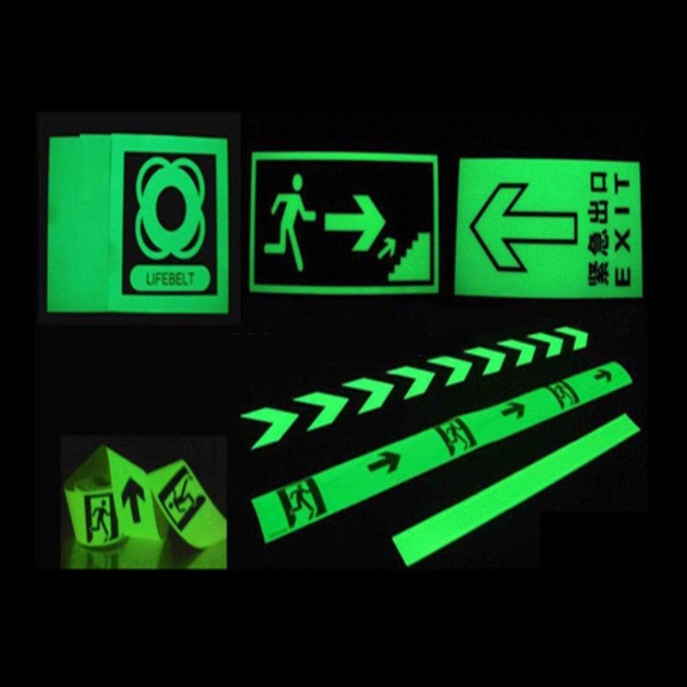 Bright fluorescent night adhesive tape
