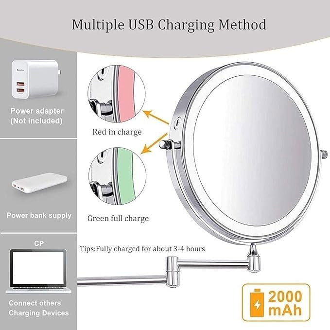 LUMIVIEW – Rechargeable LED Magnifying Mirror with Touch Control