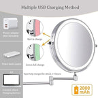 LUMIVIEW – Rechargeable LED Magnifying Mirror with Touch Control