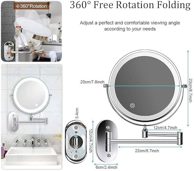 LUMIVIEW – Rechargeable LED Magnifying Mirror with Touch Control