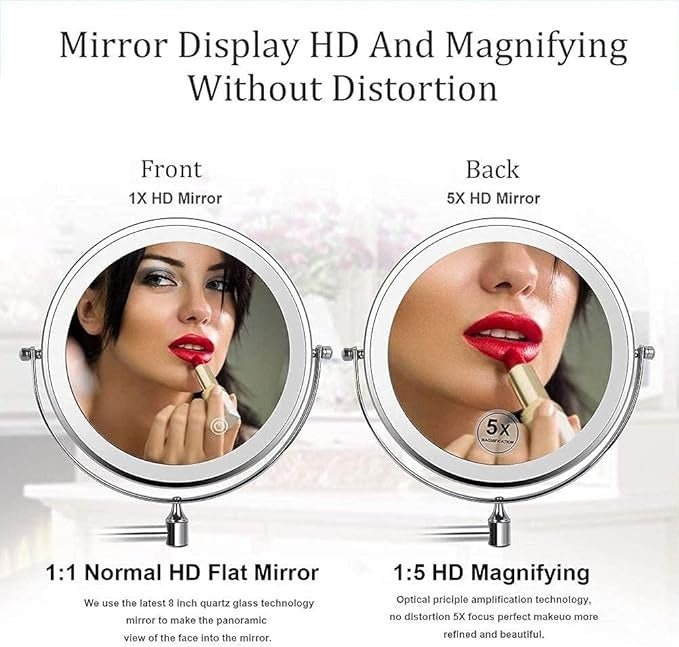 LUMIVIEW – Rechargeable LED Magnifying Mirror with Touch Control