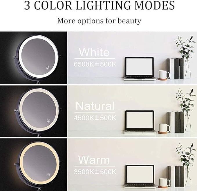 LUMIVIEW – Rechargeable LED Magnifying Mirror with Touch Control