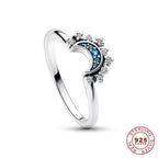 HELIARA RING – Sterling Silver Crystal Ring with Sun & Moon Design