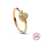 HELIARA RING – Sterling Silver Crystal Ring with Sun & Moon Design