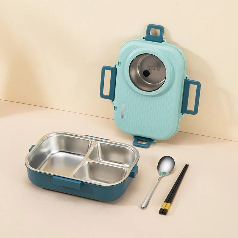 LUNCHMATE – Stainless Steel Lunch Box with 3 Compartments for Fresh & Organized Meals