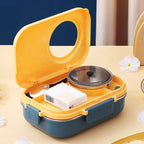 LUNCHMATE – Stainless Steel Lunch Box with 3 Compartments for Fresh & Organized Meals