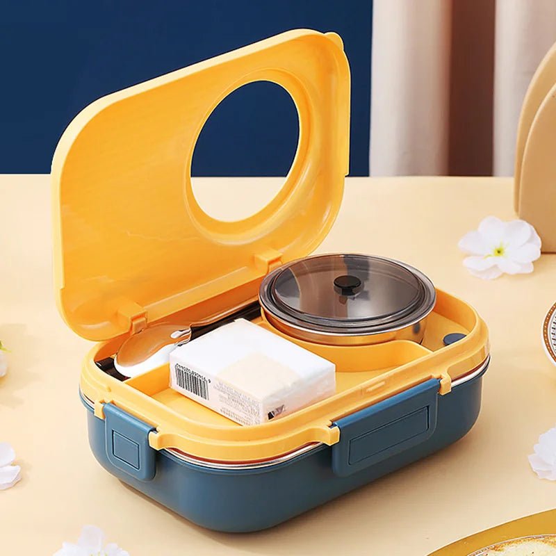 LUNCHMATE – Stainless Steel Lunch Box with 3 Compartments for Fresh & Organized Meals