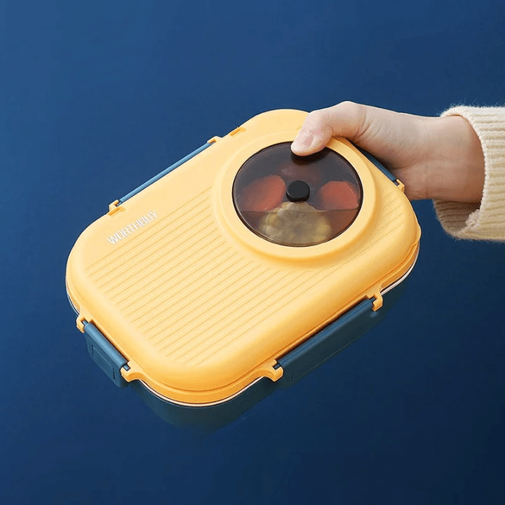 LUNCHMATE – Stainless Steel Lunch Box with 3 Compartments for Fresh & Organized Meals