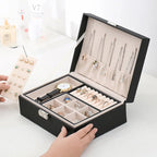 LuxeWood – Elegant Wooden Jewelry Box with PU Leather