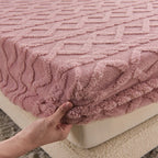 Velvet Fitted Bed Sheet Set with Elastic