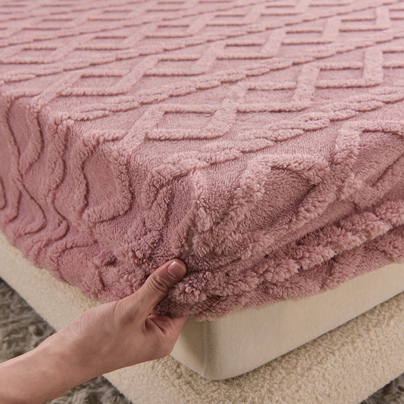 Velvet Fitted Bed Sheet Set with Elastic