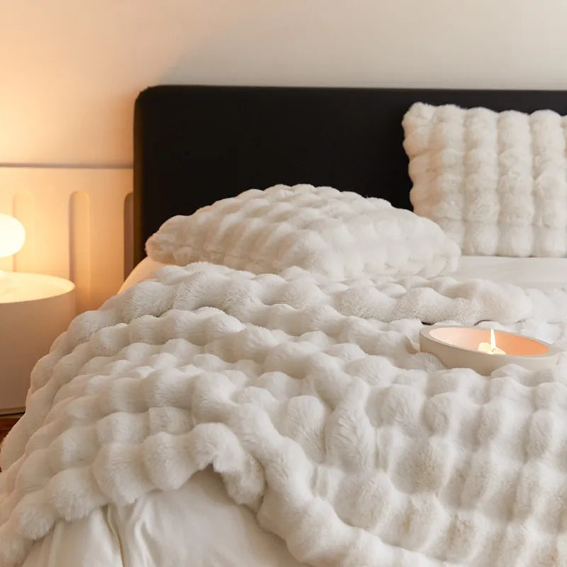 Plush Faux Fur Throw Blanket
