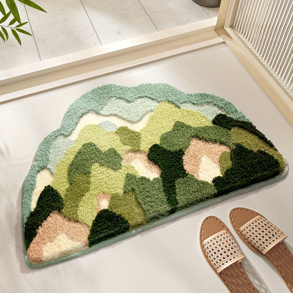 Velvaflor Bathroom Mat Flower Pattern | Extra Soft & Non-Slip | 45x70 cm | 2 cm Thick