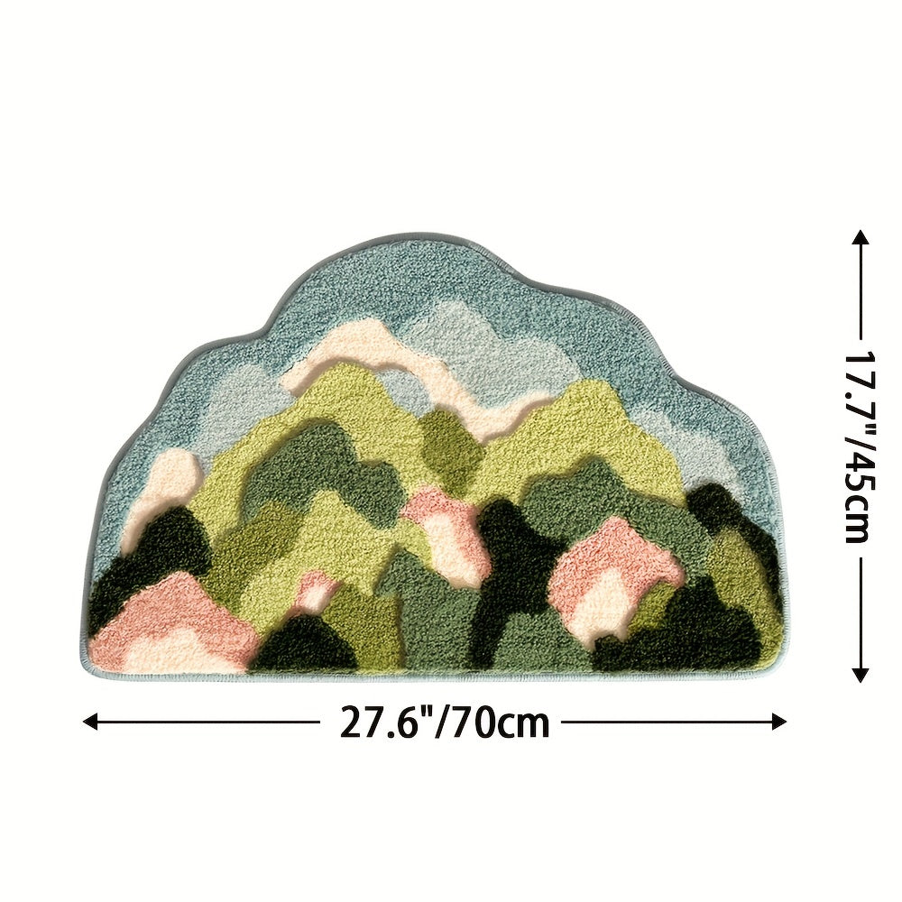 Velvaflor Bathroom Mat Flower Pattern | Extra Soft & Non-Slip | 45x70 cm | 2 cm Thick
