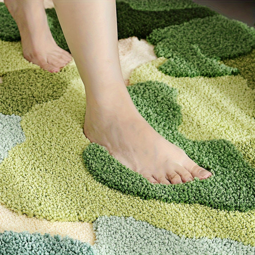 Velvaflor Bathroom Mat Flower Pattern | Extra Soft & Non-Slip | 45x70 cm | 2 cm Thick