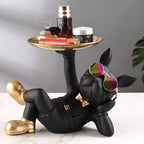 Resin Bulldog Decor Tray Sculpture
