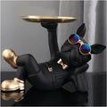 Resin Bulldog Decor Tray Sculpture