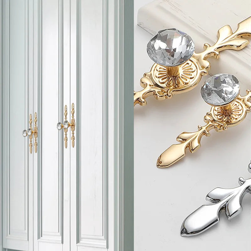 Luxury Diamond Crystal Cabinet Knobs and Handles Elegant Drawer Pulls