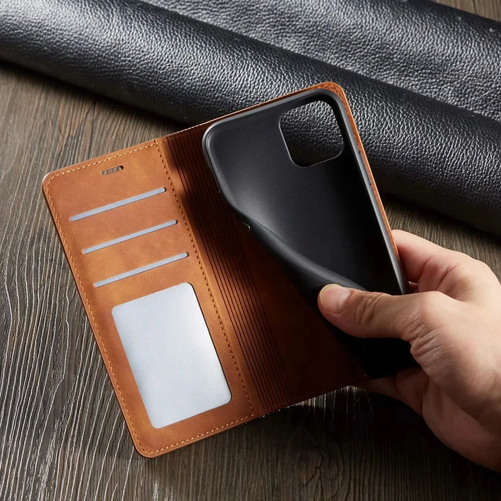 Phone Case Magnetic Leather Flip Cover