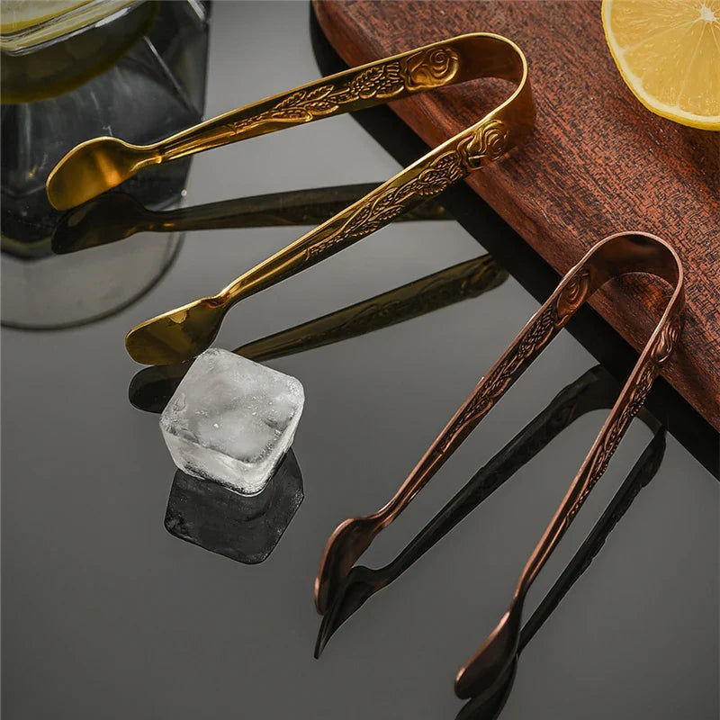 Luxury Stainless Steel Ice Cube Clip Small Sugar Fruit Kitchen Tong