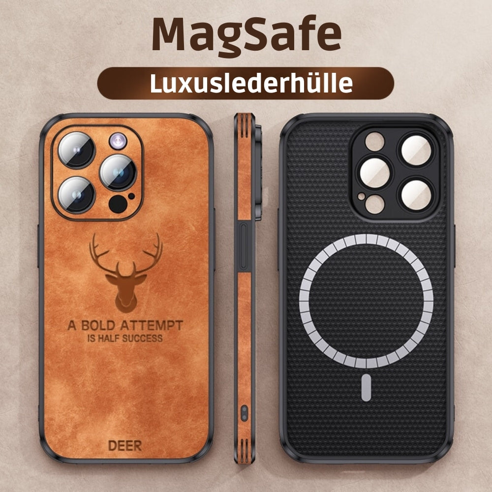 Deer - Luxury Leather iPhone Case with Stylish Design and Shockproof Protection