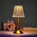 Crystal and Metal Pendant Lamp with Cordless Design
