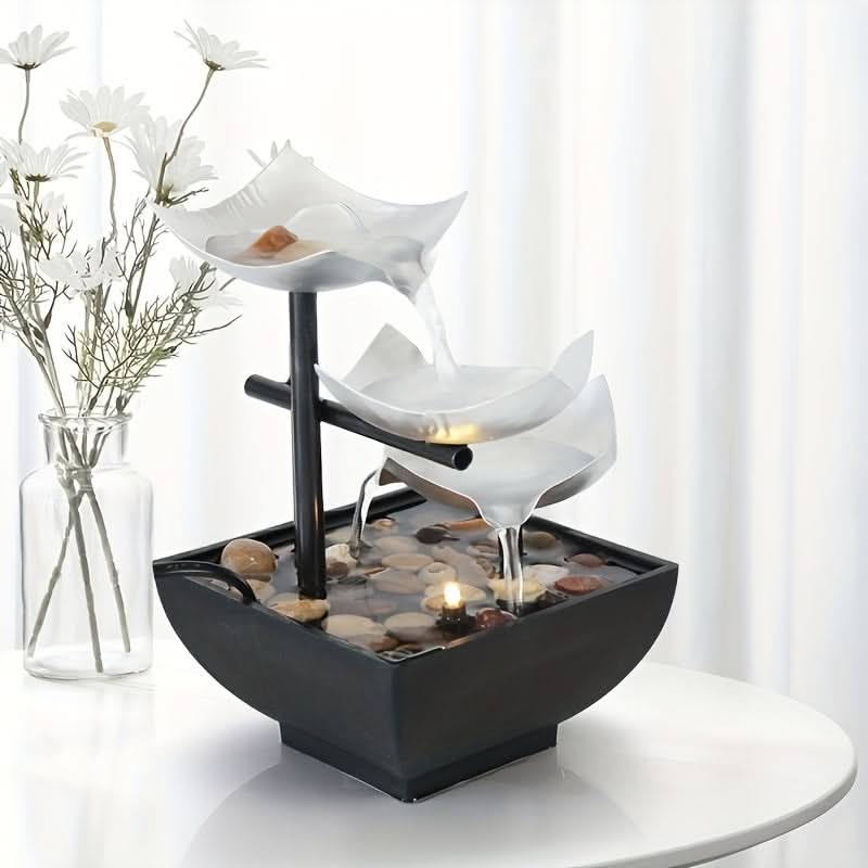 Glow LED Leaf Fountain – Modern Indoor Water Feature