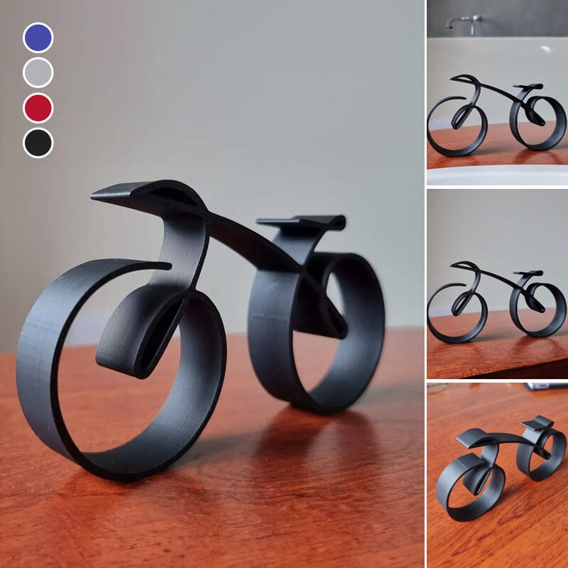 Minimalistic Bicycle Sculpture Wire Mesh Style