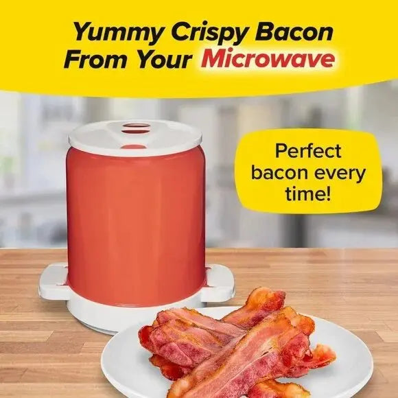 Microwave Bacon Cooker | Grease-Draining Rack & Splatter Dome | BPA-Free Dishwasher Safe