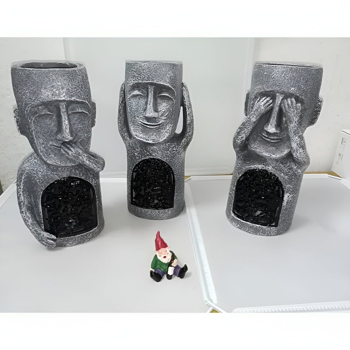 MAGICAL TRIO – Solar Resin Garden Statues for Enchanting Outdoor Atmosphere